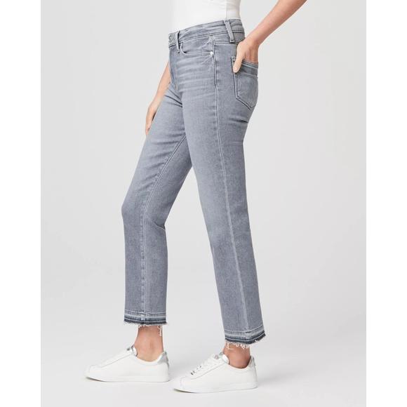 NEW PAIGE cindy crop high rise straight jean in faded pavement - Picture 2 of 4